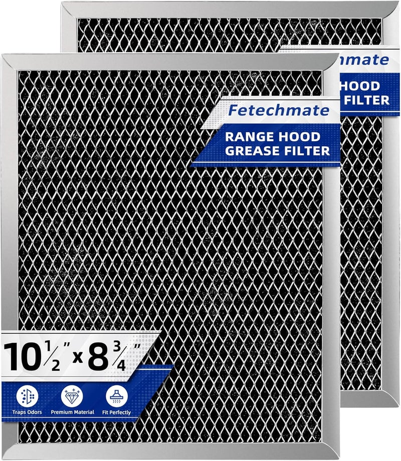 Fetechmate 97007696 41F Grease Filter fit for B-roan Nu-tone Range Hood 8-3/4" x 10-1/2" Aluminum Mesh Charcoal Filter Compatible with Most Brand Stove Vents -2 PACKS by - Image 1